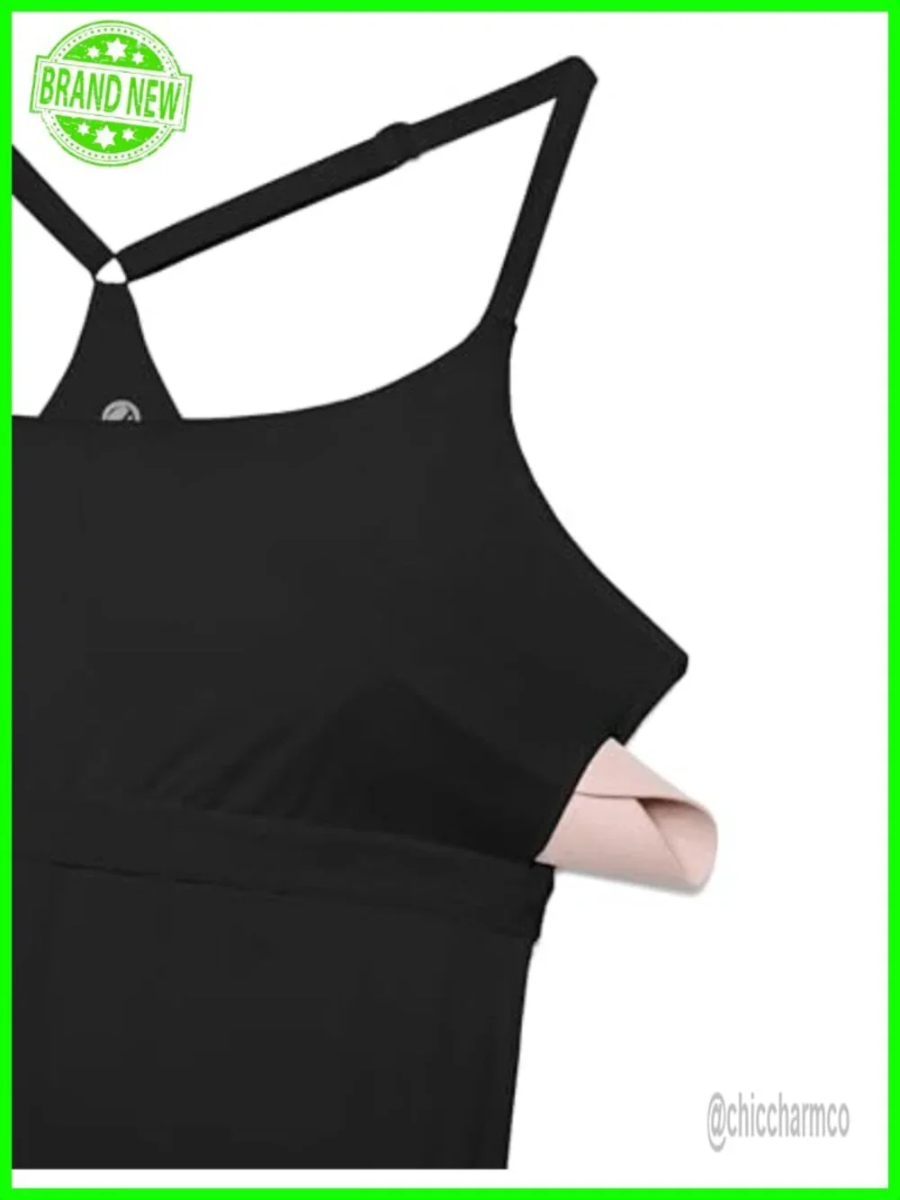 Drapey Spaghetti Straps Tennis Dress - Removable Pads, Built-in Shorts with